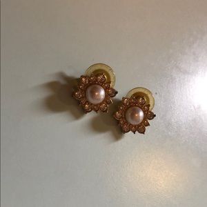 gold and silver pearl earrings